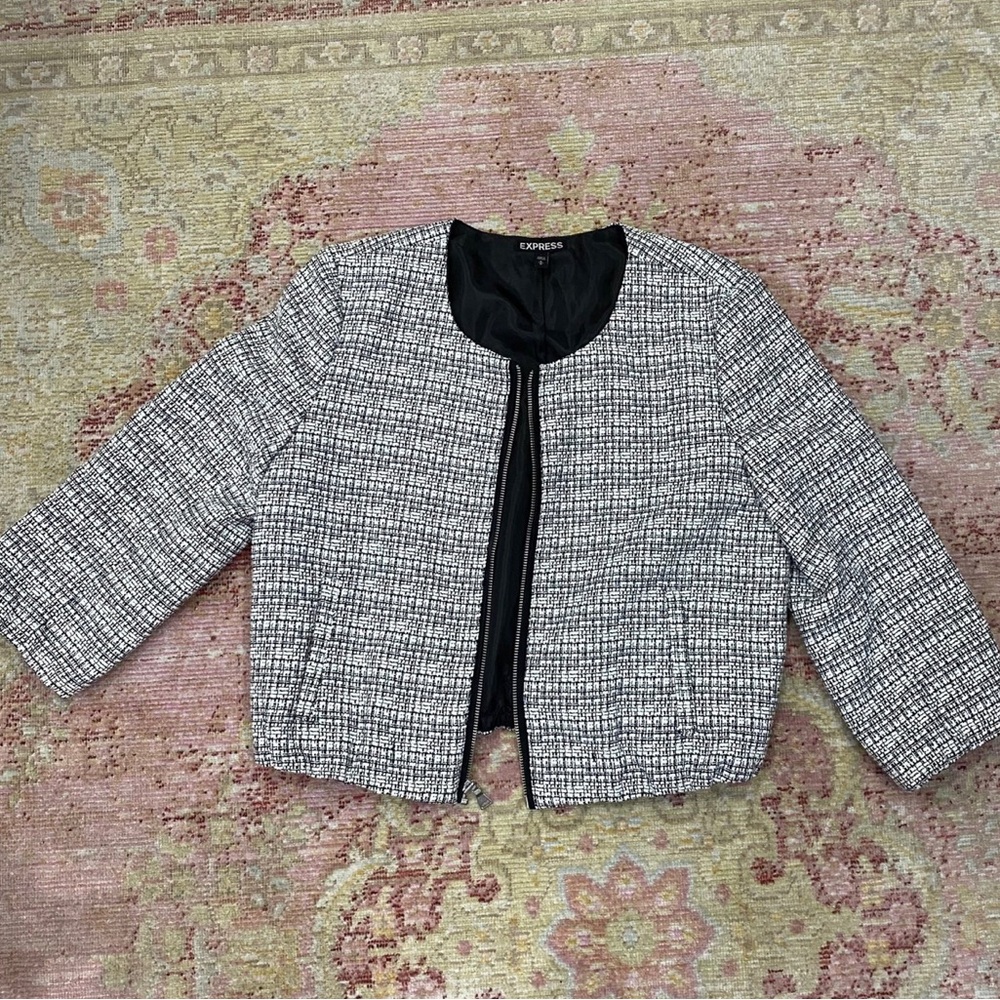 Express Cropped Zipper Blazer M